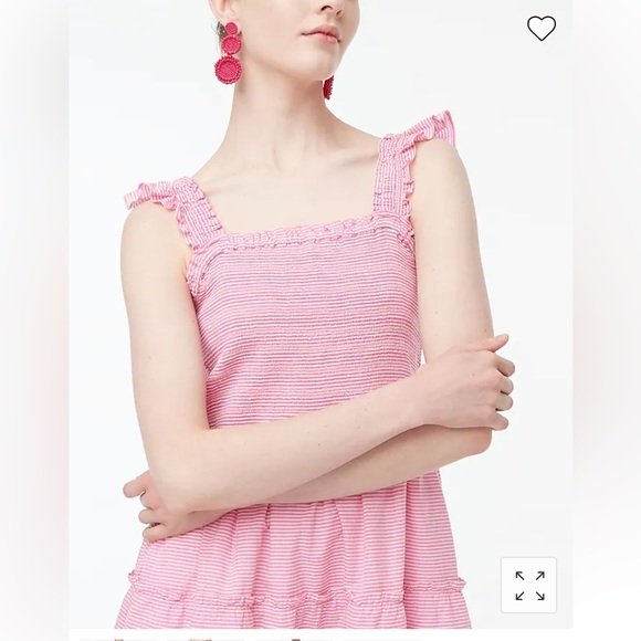 ✨NWT J. Crew Striped Smocked Tiered Mini Dress✨ - Picture 2 of 5